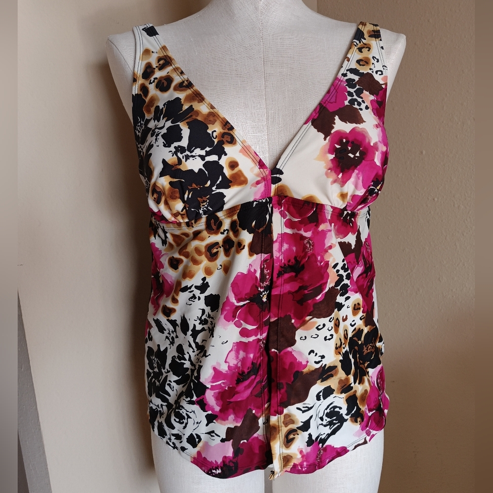 Tropical Escape Tankini Top Size 14
